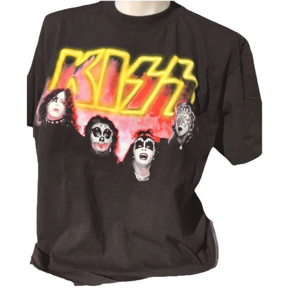 Vtg 90s Band KISS Army T-Shirt Black XL Unisex Music Concert Tee